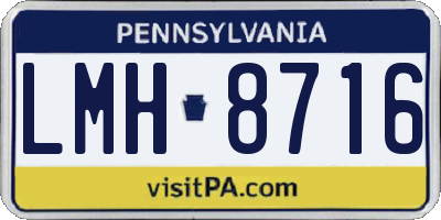 PA license plate LMH8716