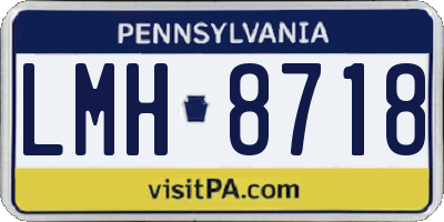 PA license plate LMH8718