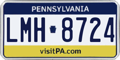 PA license plate LMH8724