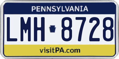 PA license plate LMH8728