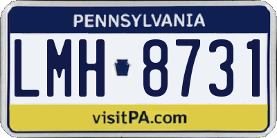 PA license plate LMH8731