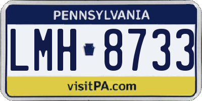 PA license plate LMH8733