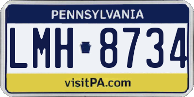 PA license plate LMH8734