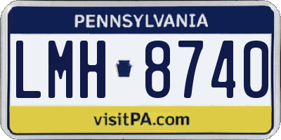 PA license plate LMH8740