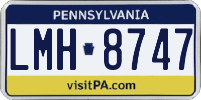 PA license plate LMH8747