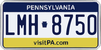 PA license plate LMH8750