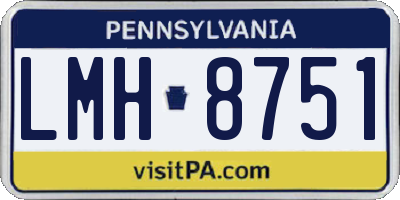 PA license plate LMH8751