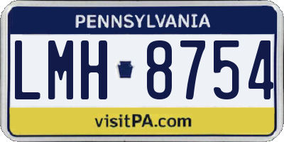 PA license plate LMH8754