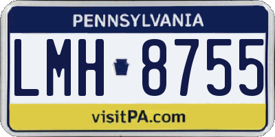 PA license plate LMH8755