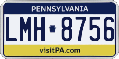 PA license plate LMH8756