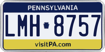 PA license plate LMH8757