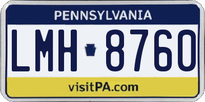 PA license plate LMH8760