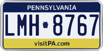 PA license plate LMH8767