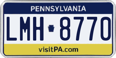 PA license plate LMH8770