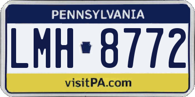 PA license plate LMH8772