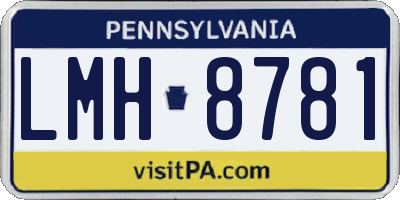 PA license plate LMH8781