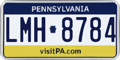 PA license plate LMH8784