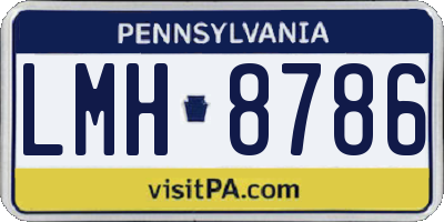 PA license plate LMH8786