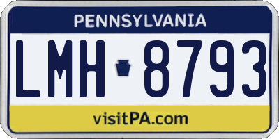 PA license plate LMH8793