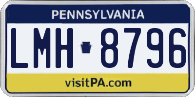 PA license plate LMH8796