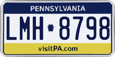 PA license plate LMH8798