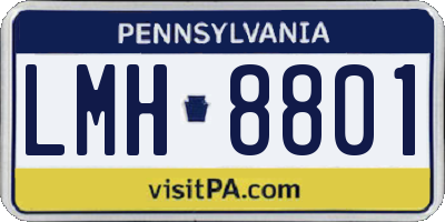 PA license plate LMH8801