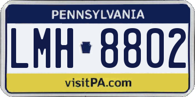 PA license plate LMH8802