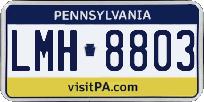 PA license plate LMH8803