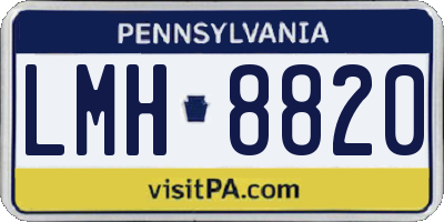 PA license plate LMH8820