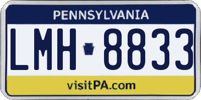 PA license plate LMH8833