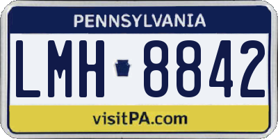 PA license plate LMH8842