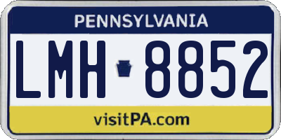 PA license plate LMH8852