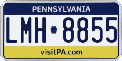 PA license plate LMH8855