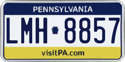 PA license plate LMH8857