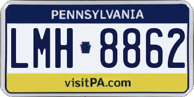 PA license plate LMH8862