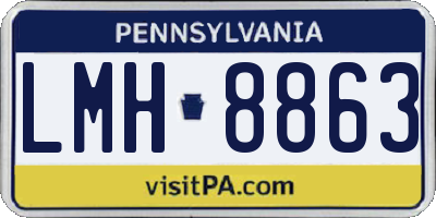 PA license plate LMH8863