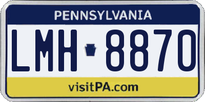 PA license plate LMH8870