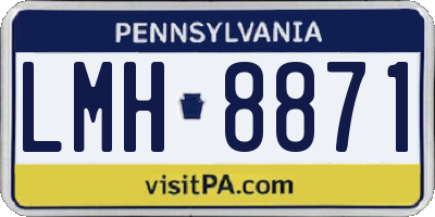 PA license plate LMH8871