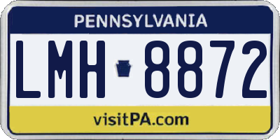 PA license plate LMH8872