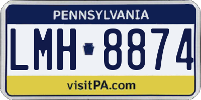 PA license plate LMH8874