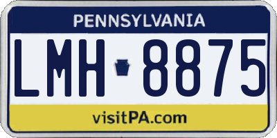 PA license plate LMH8875