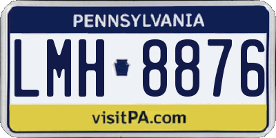 PA license plate LMH8876