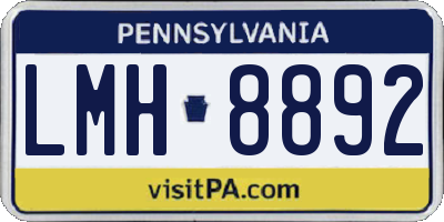 PA license plate LMH8892