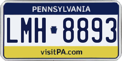 PA license plate LMH8893