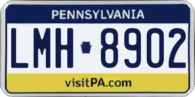 PA license plate LMH8902