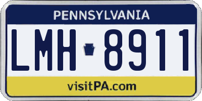 PA license plate LMH8911