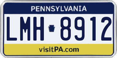 PA license plate LMH8912