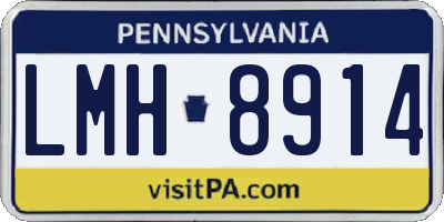 PA license plate LMH8914