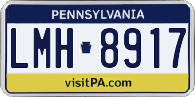 PA license plate LMH8917