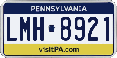 PA license plate LMH8921
